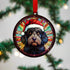 Cockapoo Black in Santa Hat Suncatcher Decoration
